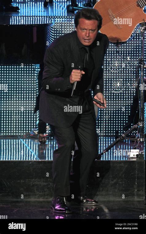 Mexican singer Luis Miguel performs during a concert in Monterrey, Mexico, Thursday March. 24 ...