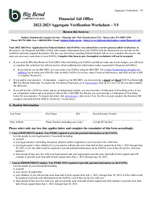 Fillable Online Aggregate Verification Worksheet V Fax Email