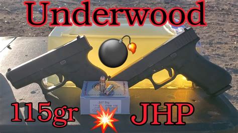 Sig Underwood Gr Jhp In Ballistics Gel Youtube