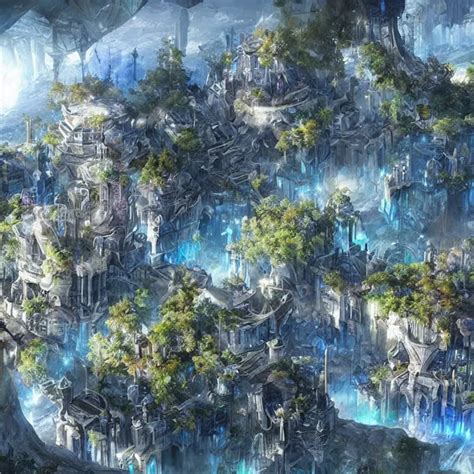 Crystalline Cyberfantasy Village Built On The Stable Diffusion OpenArt