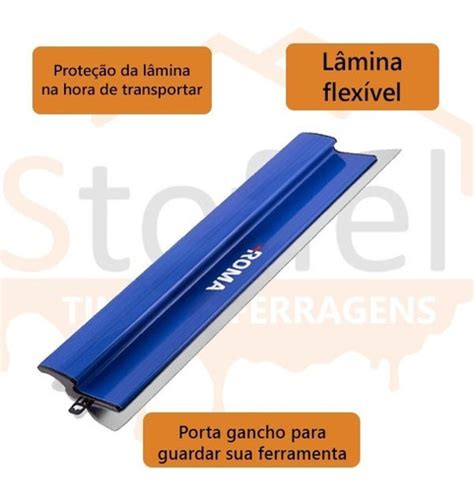 Kit 2 Desempenadeiras Tipo Berox Aço Inox 60cm E 40cm Frete grátis