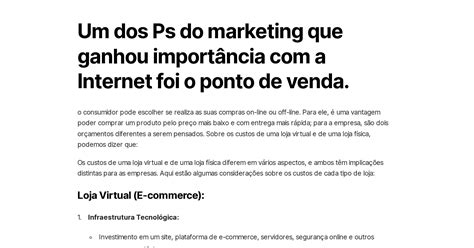 Um dos Ps do marketing que ganhou importância a Internet foi o