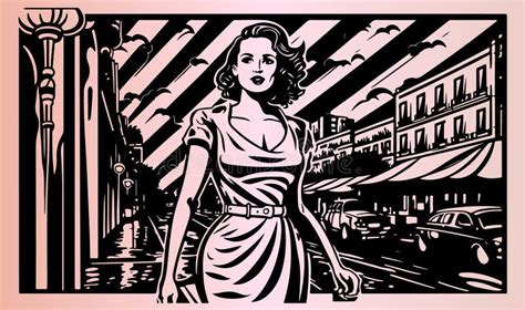 Beautiful And Trendy Black And White Pop Art Of A Women Stock Vector