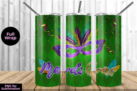 Mardi Gras Green Skinny Tumbler Wrap Sub Graphic By Animatizmagix