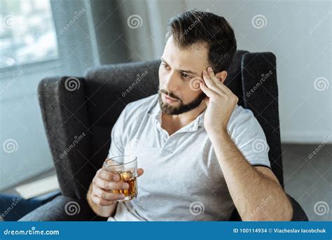 Sad Upset Man Drinking Alcohol Stock Photo Image Of Difficulty