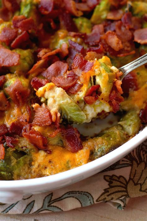 Cheesy Bacon Brussels Sprouts Casserole Bunny S Warm Oven