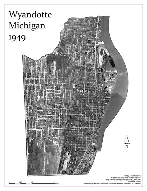 Aerial Map Of Wyandotte Michigan In 1949 Amazing How Much The