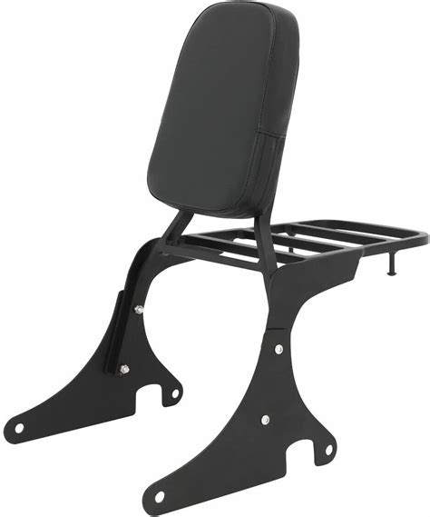 Asiento Trasero De Motocicleta Negro Respaldo Sissy Bar Respaldo