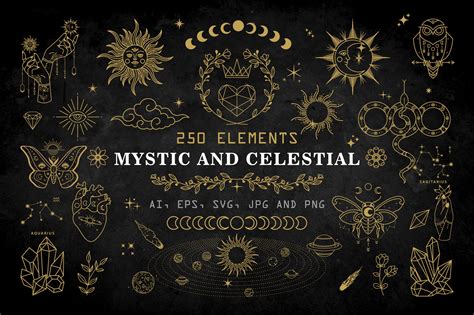 Mystical and Celestial Elements Graphic by afwanrokhim27 · Creative Fabrica