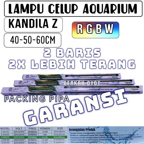 Jual Lampu Led Celup Aquarium Kandila Z Series 40 50 60cm Shopee