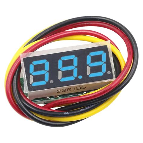 Wires Digital Voltage Tester V Inch Mini Dc Voltmeter Blue