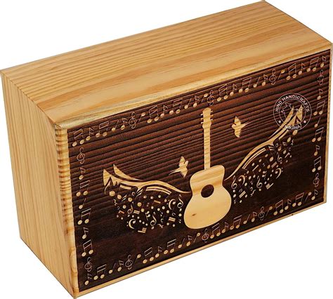 Handcrafted Angel Wings Guitar Wooden Cremation Urns For Human Ashes