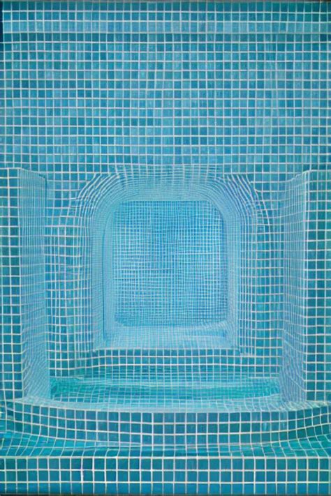 Non Euclidean Tiled Swimming Pool Tunnels Into Stable Diffusion