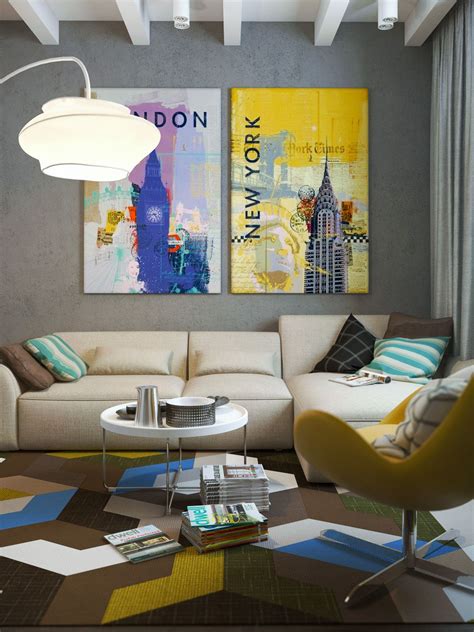 London New York Wall Art Living Space Interior Inspiration Exposed