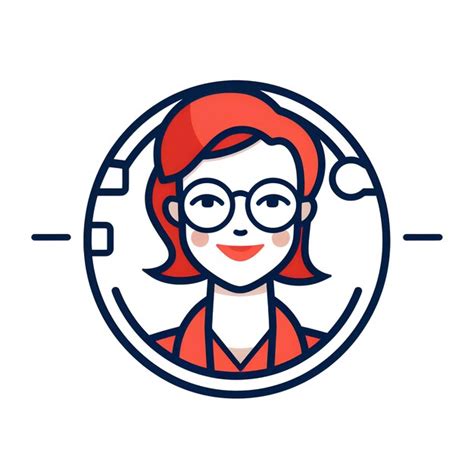 Ilustra O De Cone De Avatar De Mulher Professora Em Estilo Vetorial