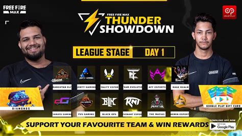 Crustplay Freefire Thunder Showdown League Stage Day Groups A