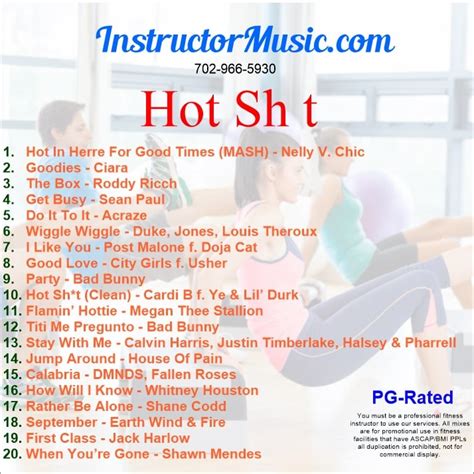 Hot Sh T Instructor Music Premium Workout Music For Fitness Professionals