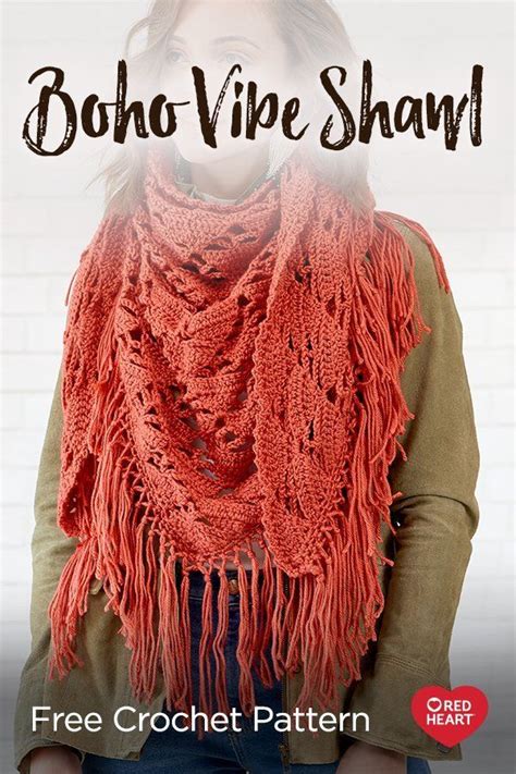 Free Easy Red Heart Boho Vibe Shawl Crochet Pattern Yarnspirations