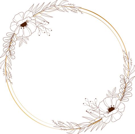 Flower Frame Wreath Ring Watercolor Illustration Png