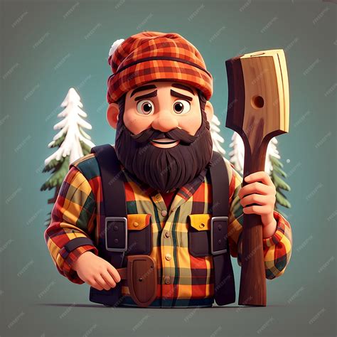 Premium Photo Cute Lumberjack Cartoon Vector Icon Illustration People