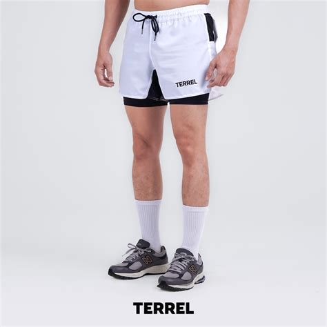 Jual Terrel Compression Short White 2 0 Celana Olahraga Pendek Gym