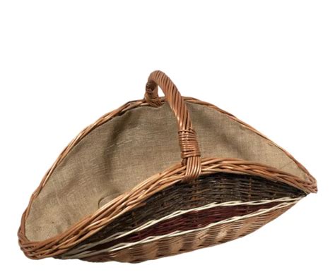 PANIER EN BOIS Kaminkorb Large Rotin Ovale Avec Anse Doublure De