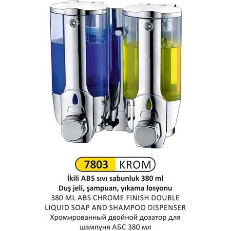 Arı Metal 7803 Sıvı Sabun Şampuan Verici Abs Krom 2 Li 380 Ml