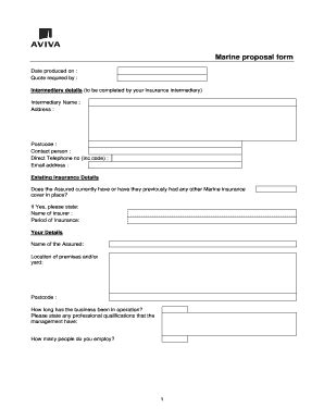 Fillable Online Higos Co Marine Proposal Form Higos Co Fax Email