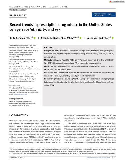 PDF Recent Trends In Prescription Drug Misuse In The United States By Age Race Ethnicity And Sex
