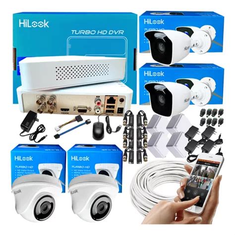 Kit Hikvision Hilook Dvr 1080 4 Ch 4 Cámaras Seguridad Cuotas Sin