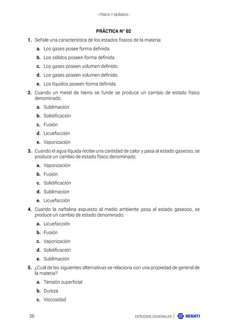 características de la materia cuestionario FÍSICA Y QUÍMICA 36