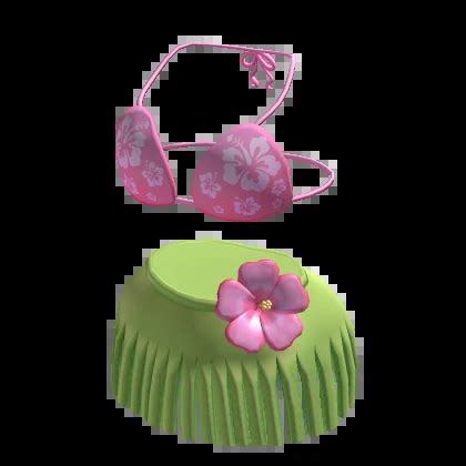 Hawaiian Bikini W Hibiscus Skirt Roblox