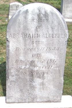 Abraham Nice Alderfer M Morial Find A Grave