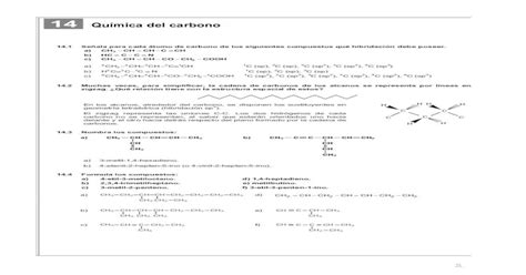 Quimica Ejercicios Resueltos Soluciones Quimica Del Carbono