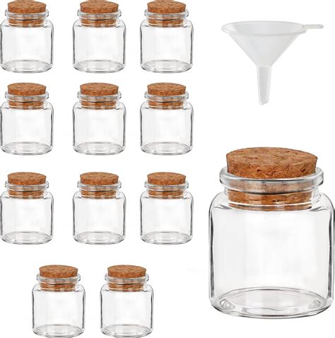 Belle Vous Lot De 12 Pot Avec Bouchon Liege En Verre 45 50 Ml