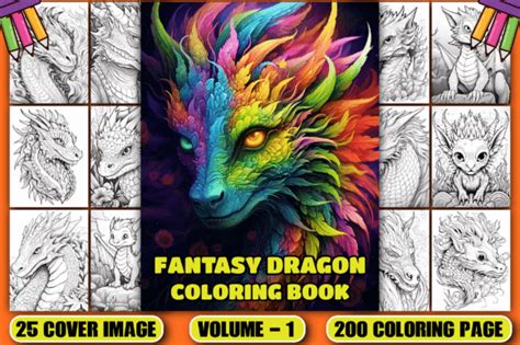 fantasy dragon coloring pages vol  graphic  cockpit creative