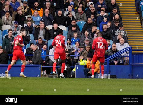 Sheffield Uk Th Feb Jonathan Leko Of Mk Dons Celebrates