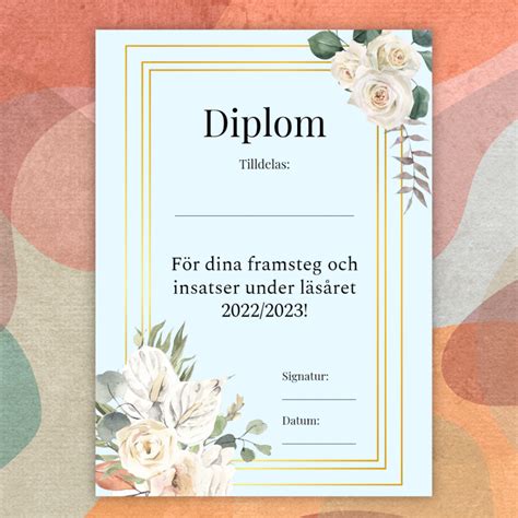 Diplom Till Skolavslutning Redigerbar Teach Academy