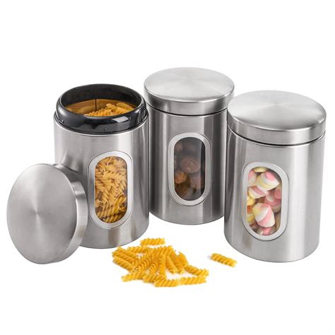 Airtight Canister Set Stainless Steel Food Storage Container With