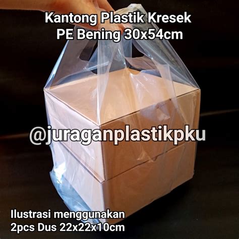 Jual 30x54 Cm Kantong Plastik Kresek PE Bening Asoy Transparan