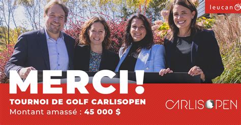 La 22e édition du Tournoi de golf Carlisopen amasse 45 000 pour