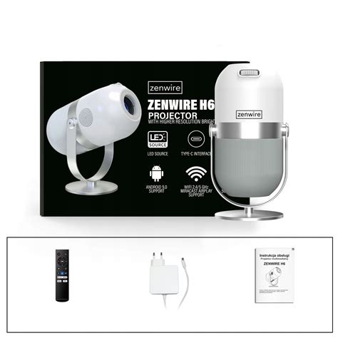 MINI PROJEKTOR 360 ANDROID 9.0 WiFi Miracast Aircast PRZENOŚNY RZUTNIK ...