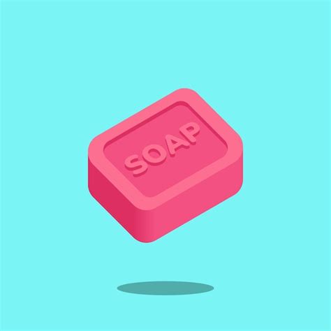 Premium Vector A Pink Soap In The Air On A Blue Background