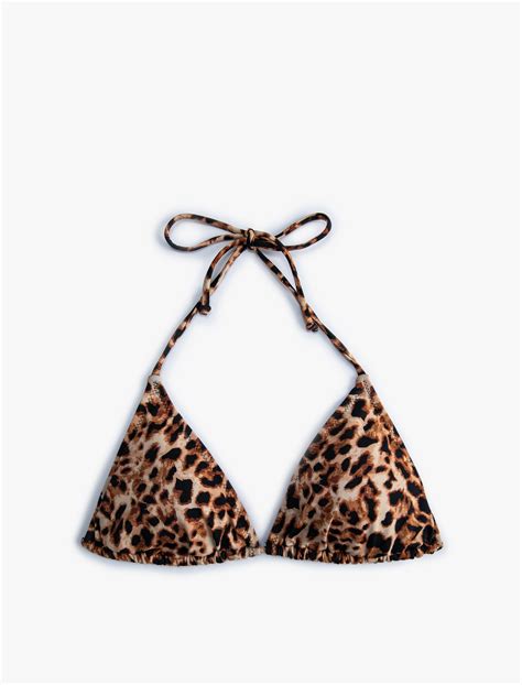 Kahve Kad N Leopar Bikini St Gen Pli Sak Mm Koton