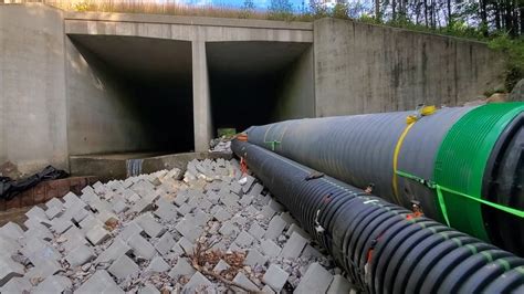 Fantastic Bypass Culvert And Dam As The Dot Fixes Erosion Problem Youtube