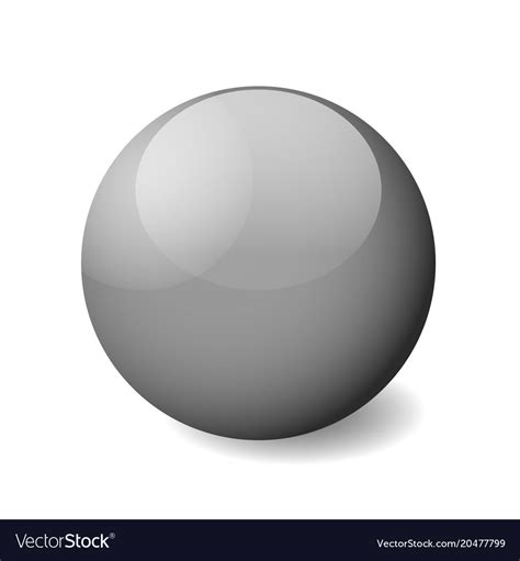 Grey Glossy Sphere Ball Or Orb 3d Object Vector Image