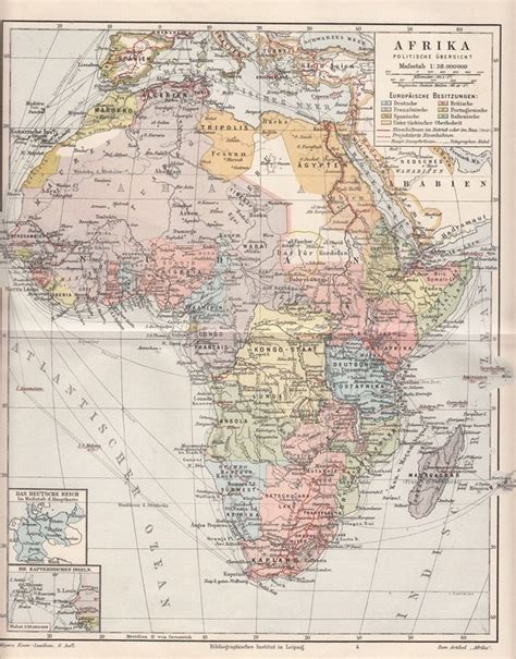 Afrika Africa Original Alte Landkarte Druck Antique Print