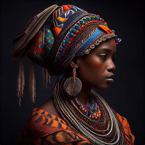 Portrait Graphique R Aliste D Une Femme Africaine Avec De Forts Traits