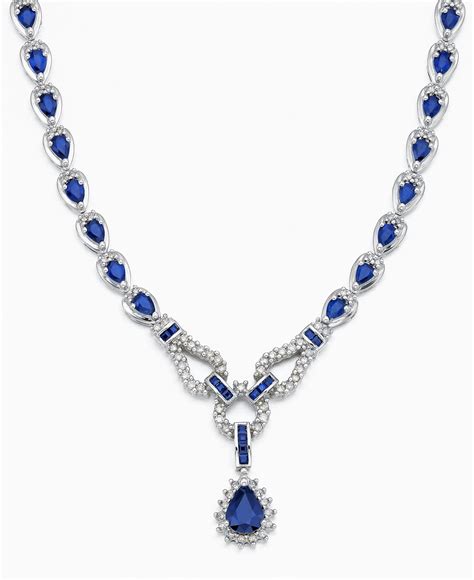 Macy S Sapphire 12 1 3 Ct T W And Diamond 1 1 5 Ct T W Toggle