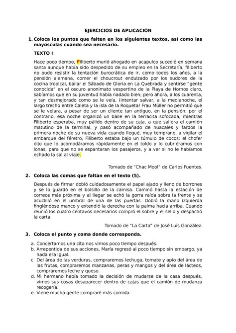 Signos DE Puntuación Trabajo de comunicación y lenguaje EJERCICIOS